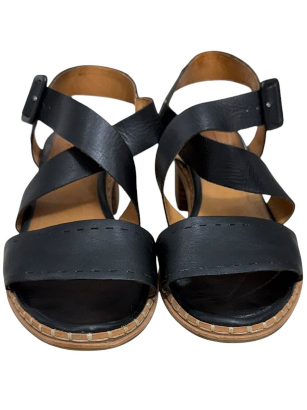 Pikolinos Blane Leather Stacked Heel Die-Cut Straps Women's Sandals Size 8.5 - Picture 3 of 7